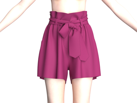 Women Stylish Waist Shorts 3D Model