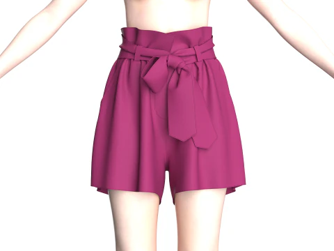 Women Stylish Waist Shorts 3D Model