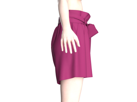 Women Stylish Waist Shorts 3D Model