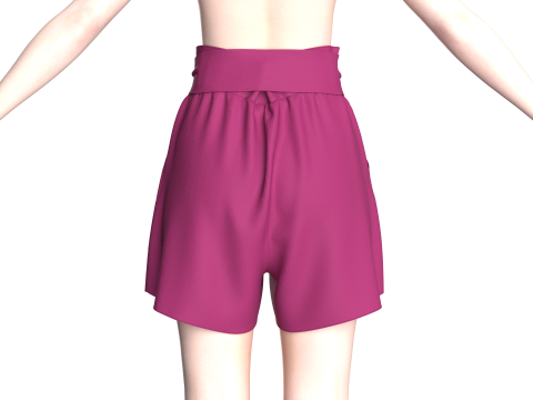 Women Stylish Waist Shorts 3D Model