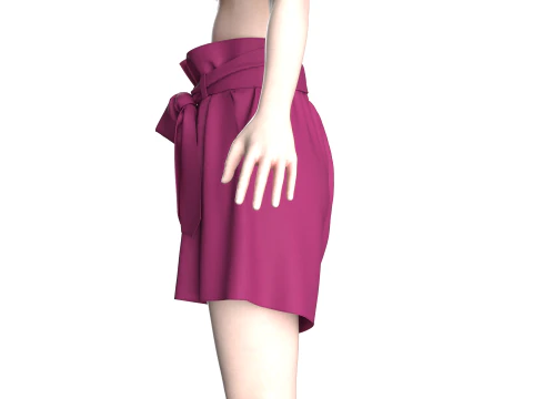 Women Stylish Waist Shorts 3D Model