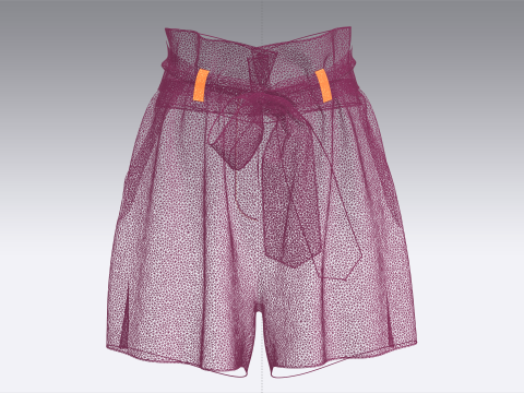 Women Stylish Waist Shorts 3D Model