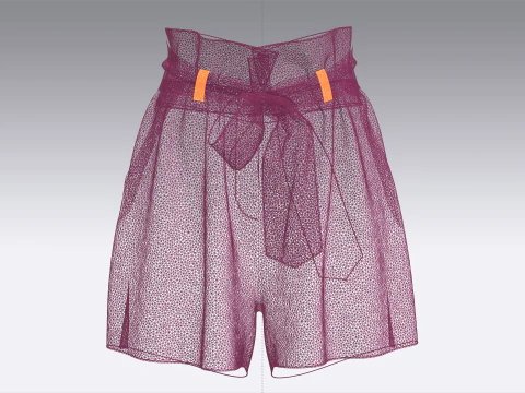 Women Stylish Waist Shorts 3D Model