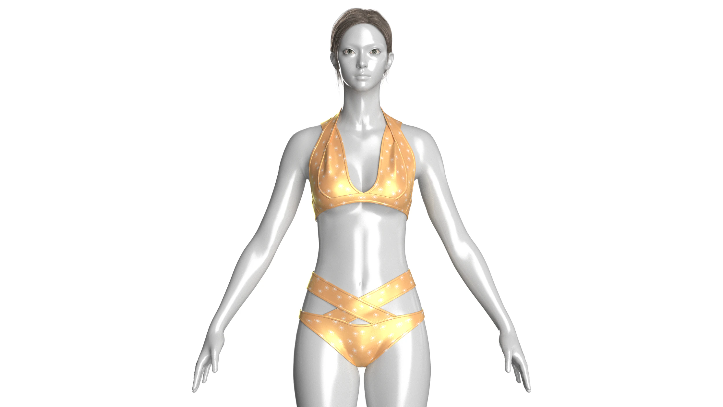 Girls Bikini - Summer Print 3D Model .c4d .max .obj .3ds .fbx .stl .blend 