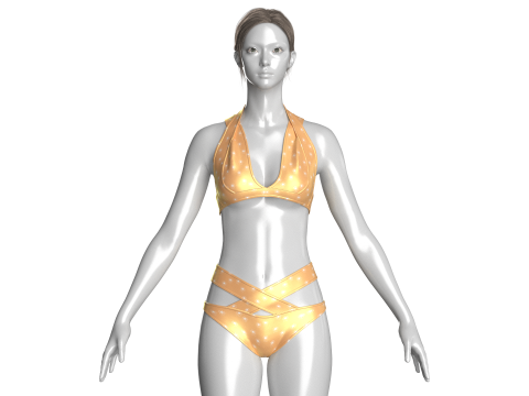 Girls Bikini - Summer Print Modelo 3D