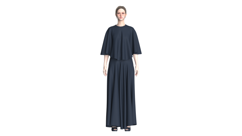 Girls Cope Dress Modello 3D .c4d .max .obj .3ds .fbx .stl .blend