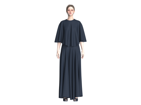 Girls Cope Dress 3D Model