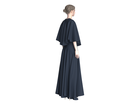 Girls Cope Dress Modello 3D