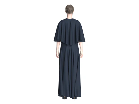 Girls Cape Dress 3D Model
