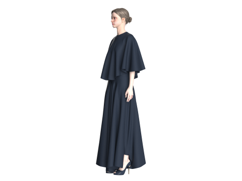 Girls Cope Dress Modello 3D