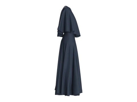 Girls Cape Dress 3D Model