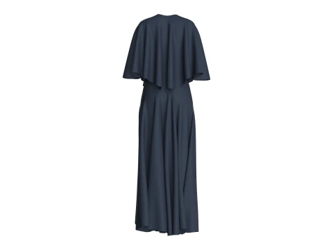 Girls Cape Dress 3D Model