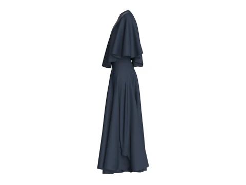 Girls Cape Dress 3D Model
