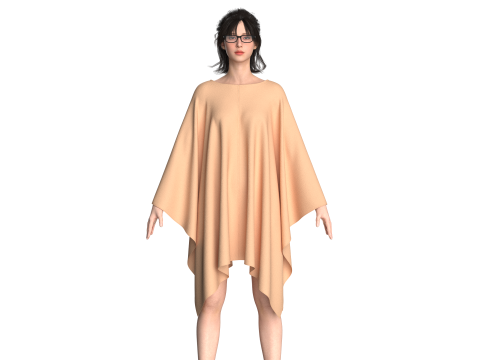 Girls Cope Dress V2 3D Model