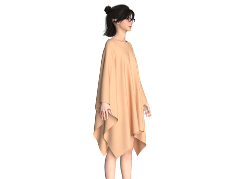 Girls Cope Dress V2 3D-Modell
