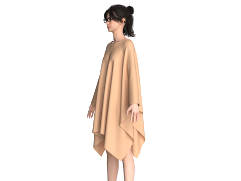 Girls Cope Dress V2 3D-Modell