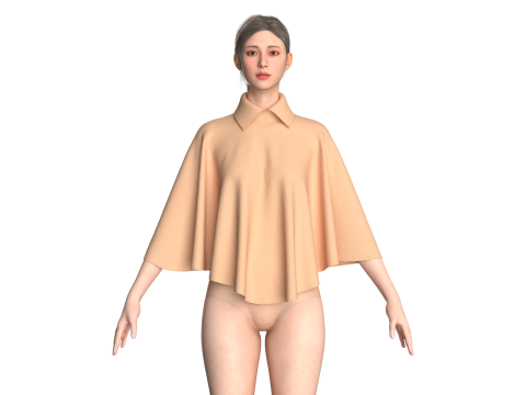 Girls Cope Dress V3 Modello 3D