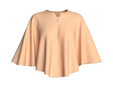 Платье-накидка для девочек V4 3D Модель