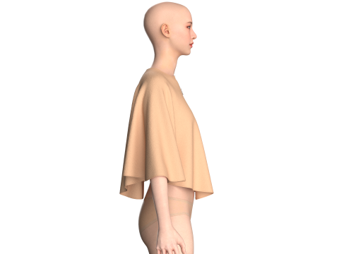 Girls Cope Dress V4 3D Model