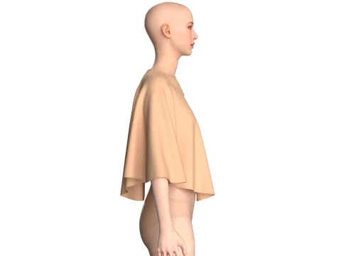 Girls Cape Dress V4 3D Model