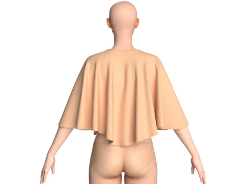 Girls Cape Dress V4 3D Model