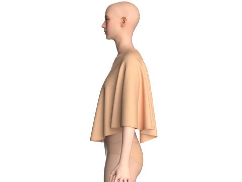 Girls Cape Dress V4 3D Model