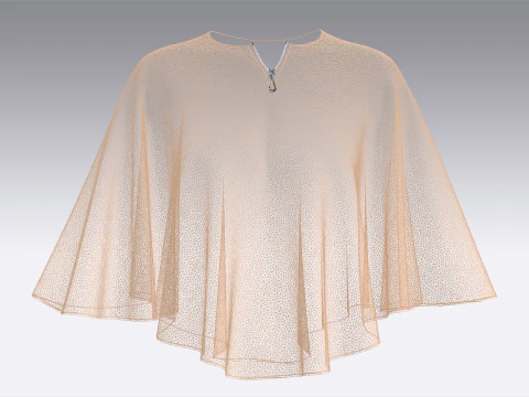 Girls Cape Dress V4 3D Model