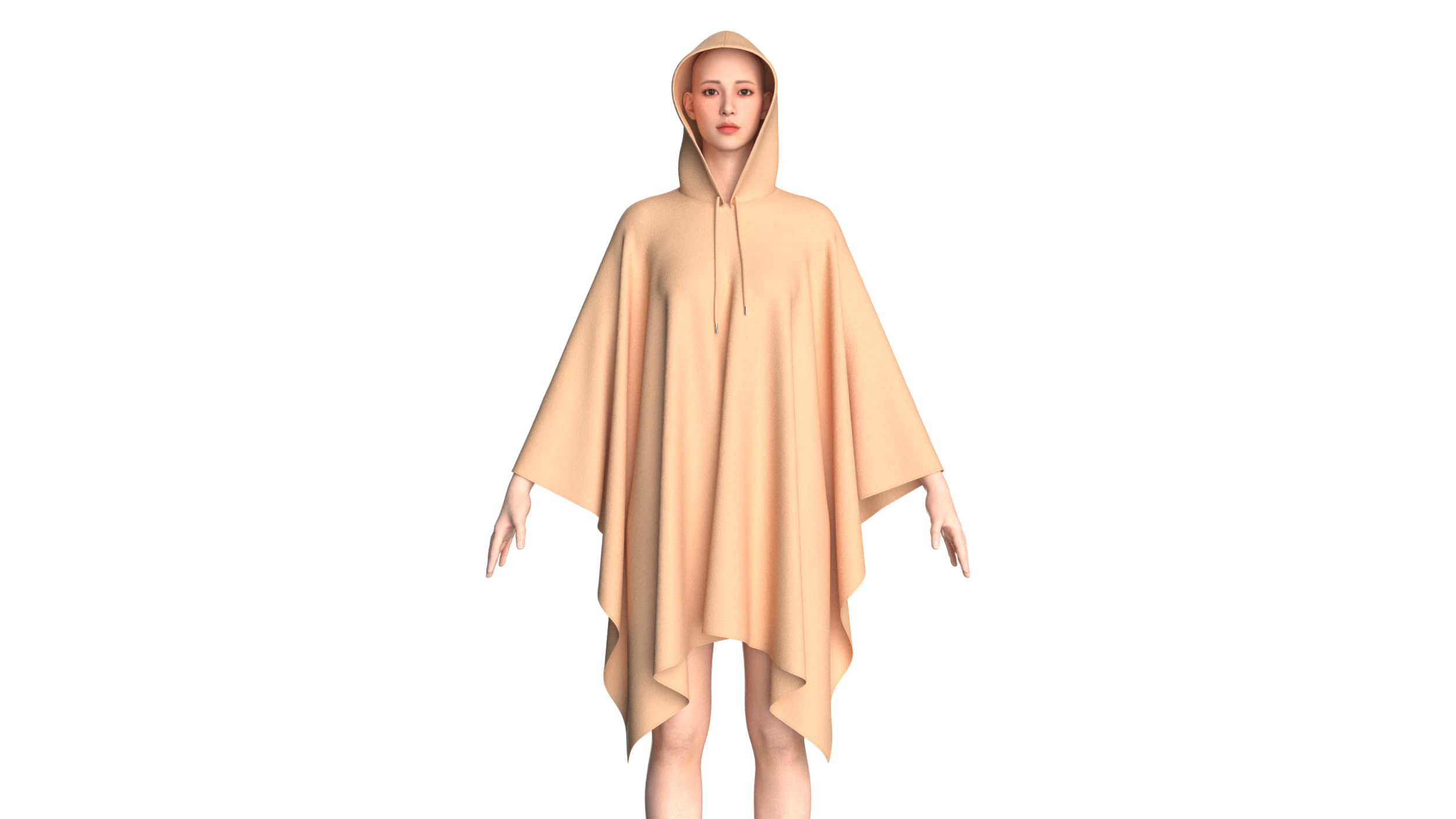 Girls Cape Dress V5 3D Model .c4d .max .obj .3ds .fbx .stl .blend 