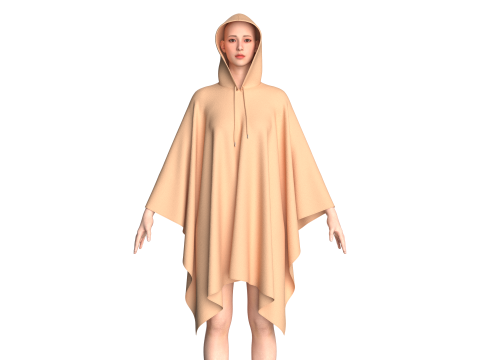 Girls Cope Dress V5 3D Model