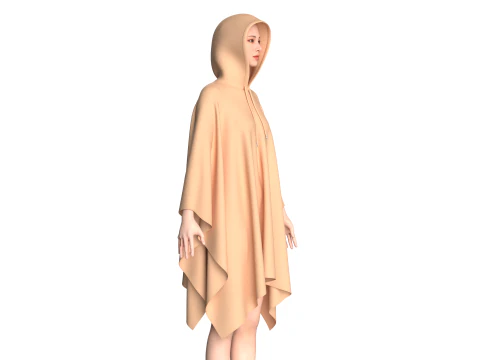 Girls Cape Dress V5 3D Model