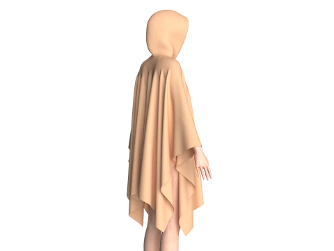 Girls Cape Dress V5 3D Model