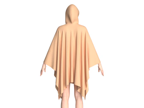 Girls Cape Dress V5 3D Model