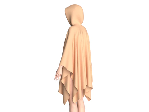 Girls Cape Dress V5 3D Model