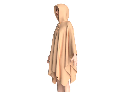 Girls Cape Dress V5 3D Model