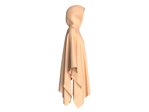 Girls Cape Dress V5 3D Model