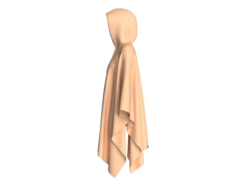 Girls Cape Dress V5 3D Model