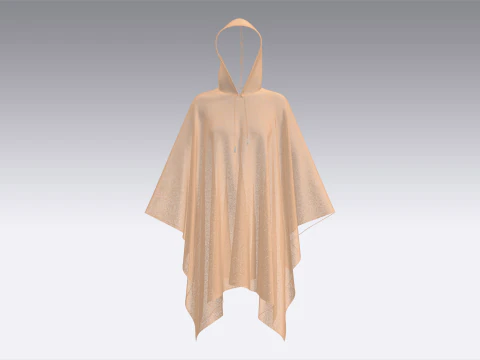 Girls Cape Dress V5 3D Model