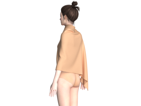 Girls Cope Dress V6 3D 모델