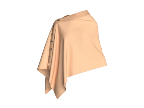 Girls Cape Dress V6 3D Model
