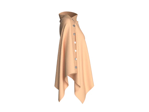 Girls Cape Dress V6 3D Model