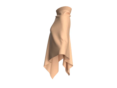 Girls Cape Dress V6 3D Model
