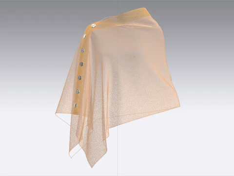 Girls Cape Dress V6 3D Model