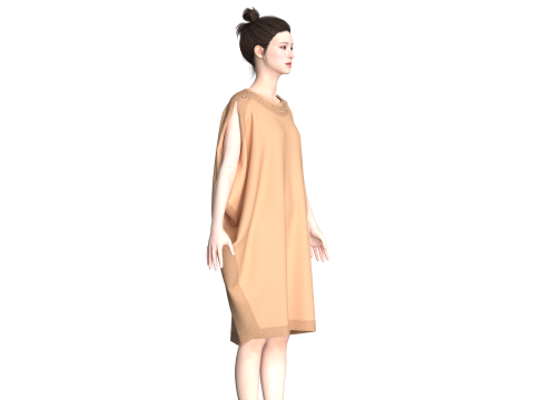 Girls Cope Dress V7 Modello 3D