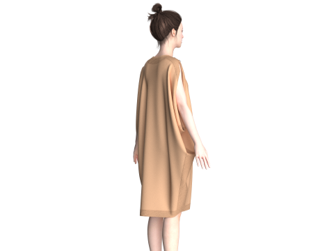 Girls Cope Dress V7 Modello 3D
