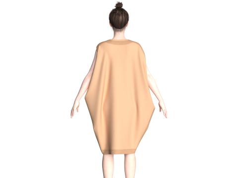 Girls Cope Dress V7 Modello 3D