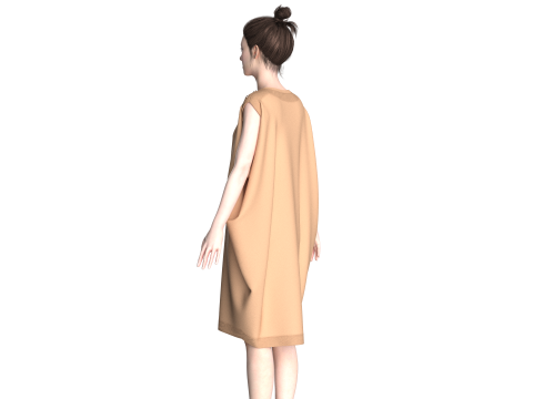 Girls Cope Dress V7 Modello 3D