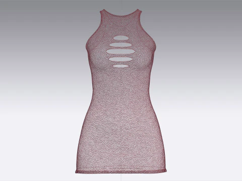 Girls Midi Dress 3D Model