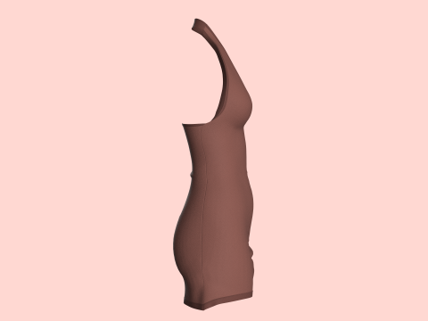 Girls Midi Dress V2 3D Model