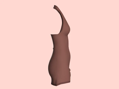 Girls Midi Dress V2 3D Model