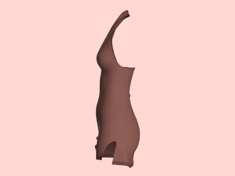 Girls Midi Dress V2 3D Model